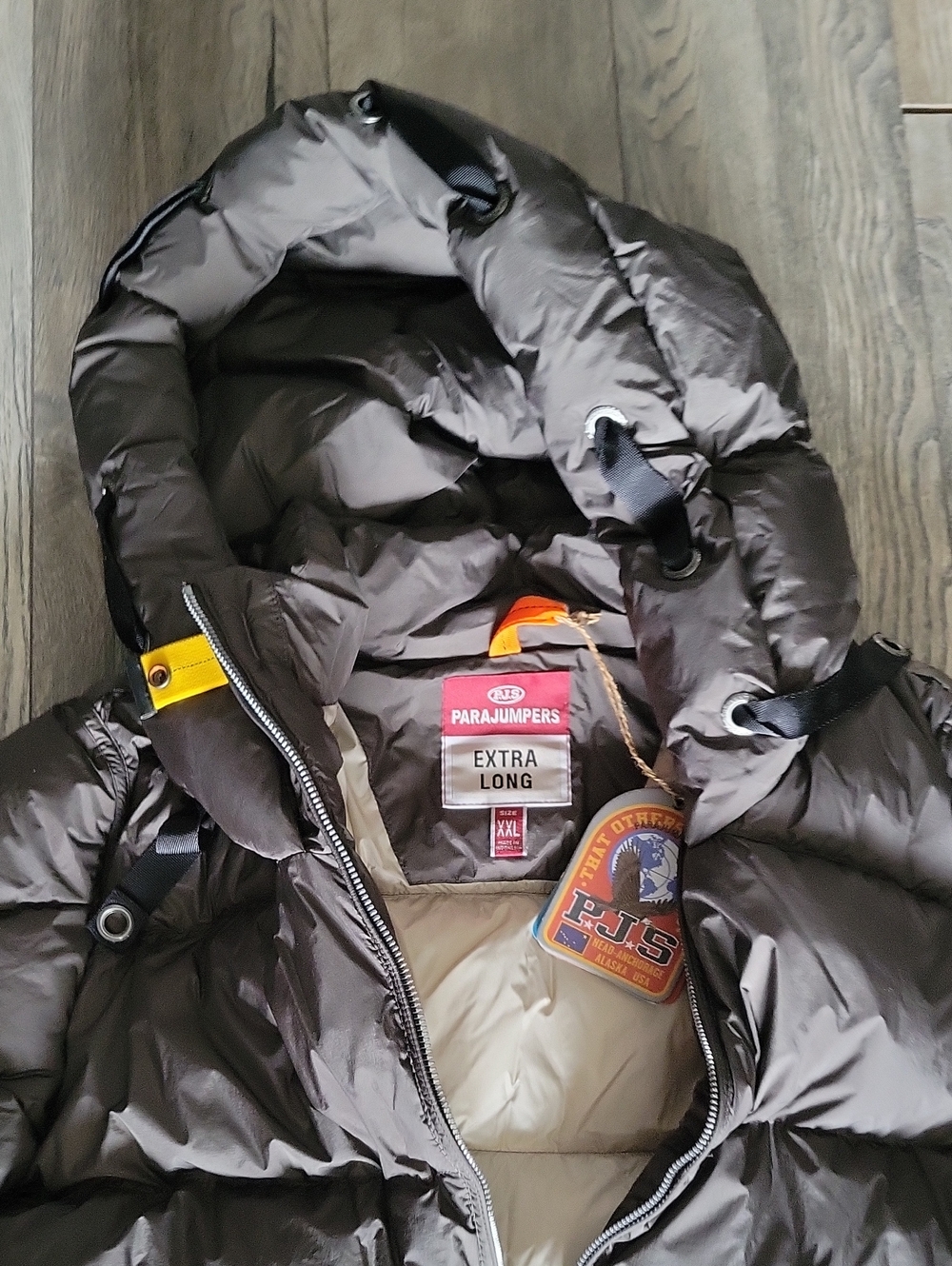 Brand New W/tags Parajumpers Extra Long Puffer Jacket - Brown with Cream Lining